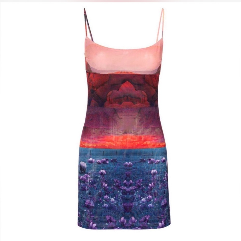 Miaou Pink to Purple Sunset Floral Slip Dress